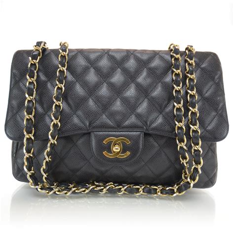 chanel black single flap